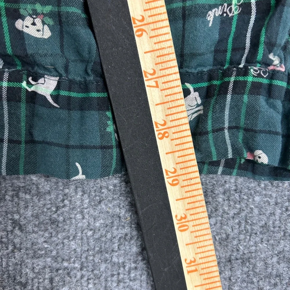 Victoria's Secret PINK Pajama Pants Womens Size M Green Plaid Dog Logo Cotton